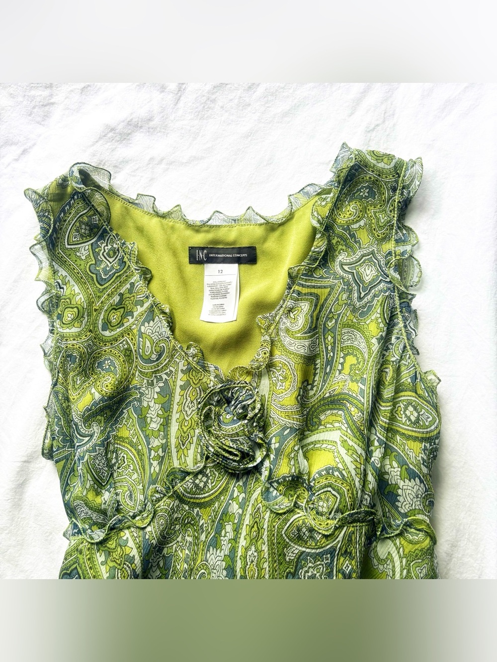 Y2K Silk Fairycore ruffled blouse LARGE